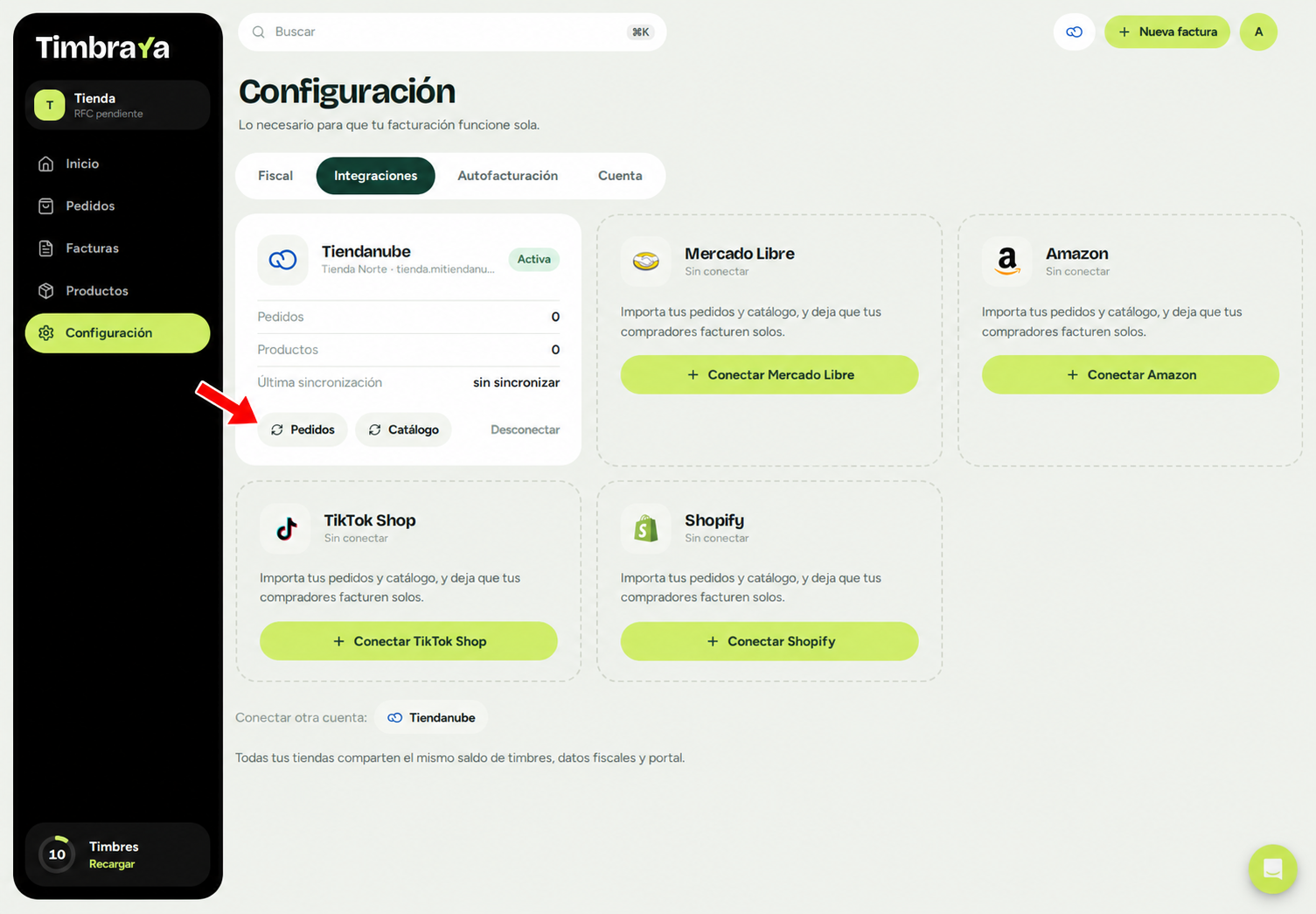 Sincronización de pedidos en una tienda conectada